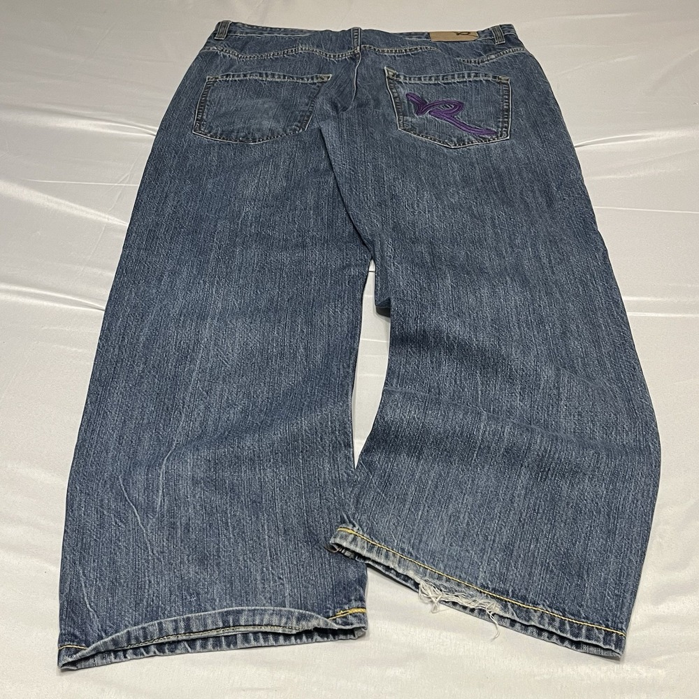 Y2K RocaWear jeans Men's Fits 38x31 Grunge Baggy Loose Skater Denim Embroidered